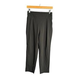Cider Black High Waisted Ankle Length Pants With Side Zipper and Buttons Sz M